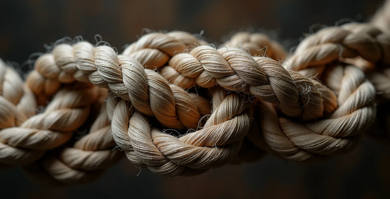 Abstract photo of intertwined ropes forming a complex pattern symbolizing societal pressures