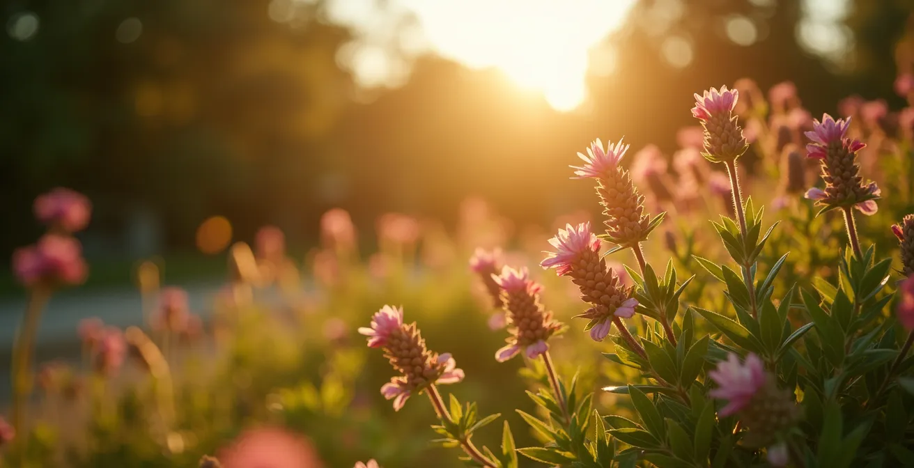 A serene garden with pastel hues and sun-dappled paths symbolizing early 20th century artistic retreat in Saint-Tropez