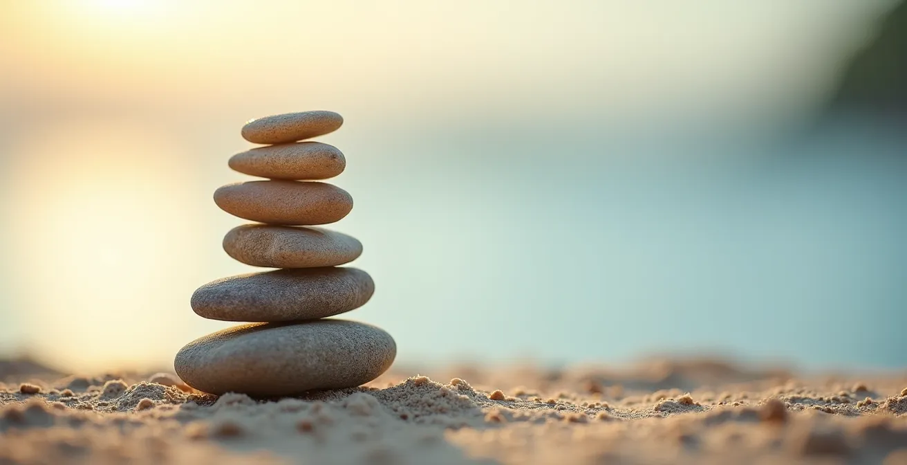 Balanced stone composition representing equilibrium and empowerment